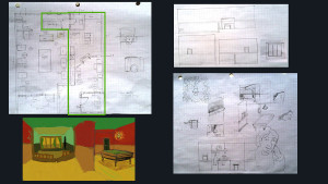 Floor plan (Added room shown in green)