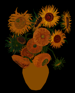 Sunflowers in mid-texture state